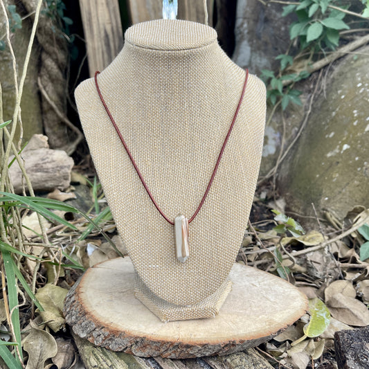 leather necklace cord with jasper