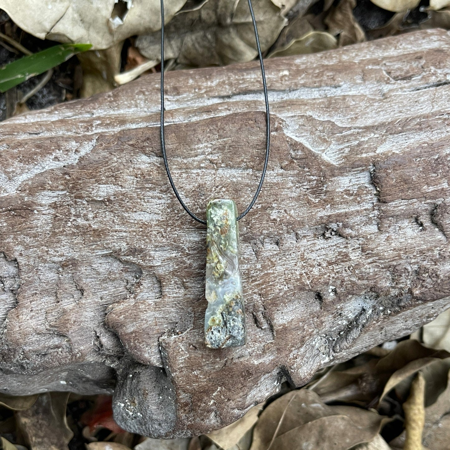 "Paradise" Natural Chocolate Chrysoprase Slab Necklace