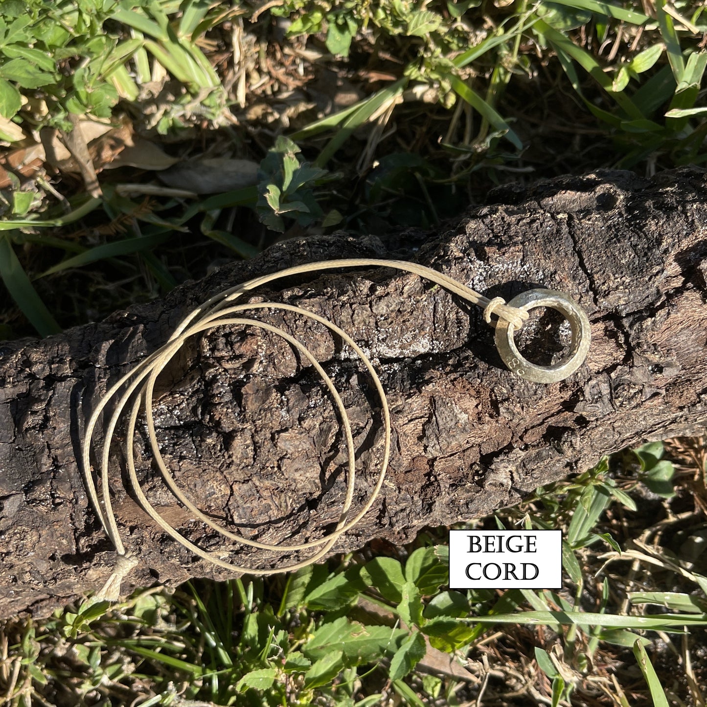 "UFO" African Silver Pewter Pendant Cotton Necklace