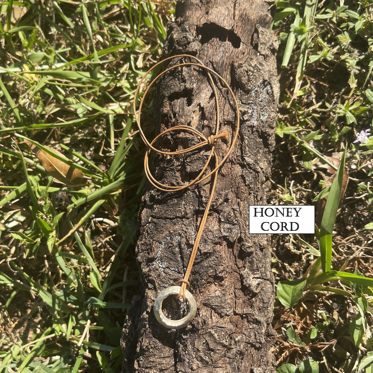 "UFO" African Silver Pewter Pendant Cotton Necklace