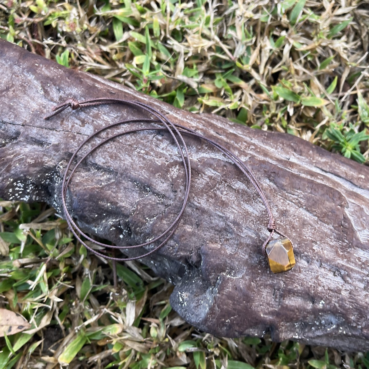 "Ghost In The Dark" Golden Yellow Tiger Eye Pendant Necklace