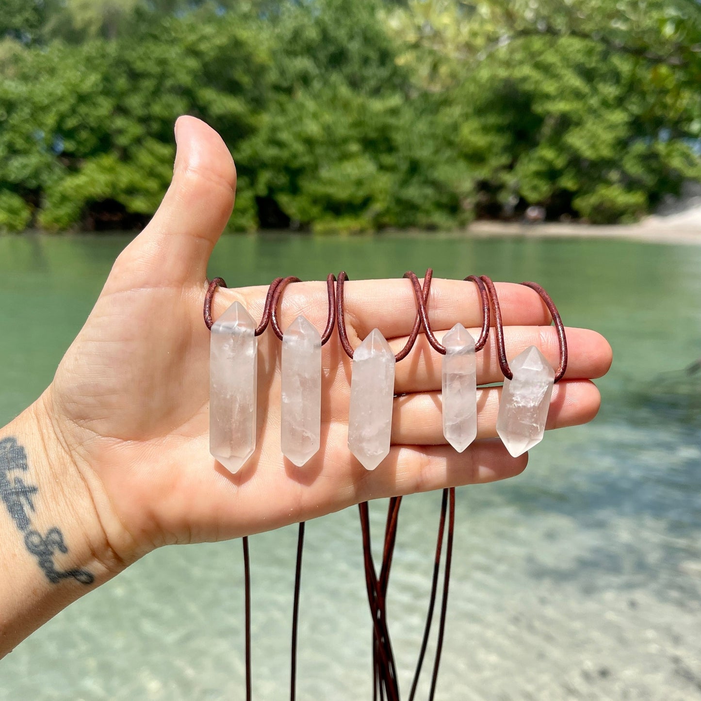 clear crystal quartz pendant