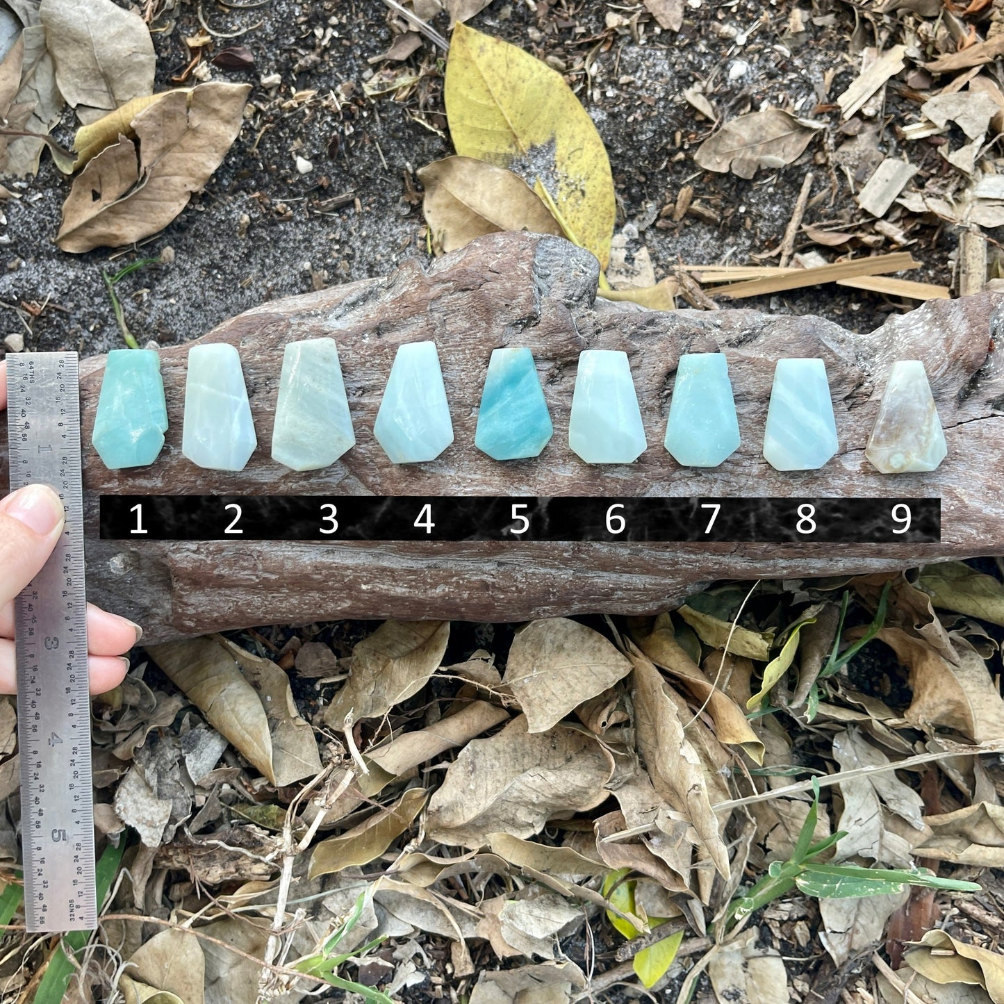 "Shipwreck" Green Amazonite Trapezoid Crystal Cotton Necklace