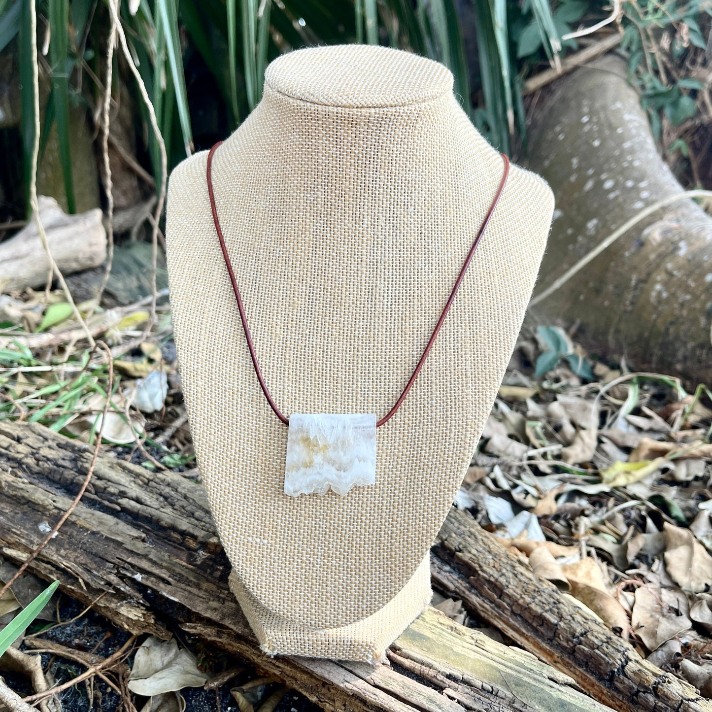 druzy white quartz necklace