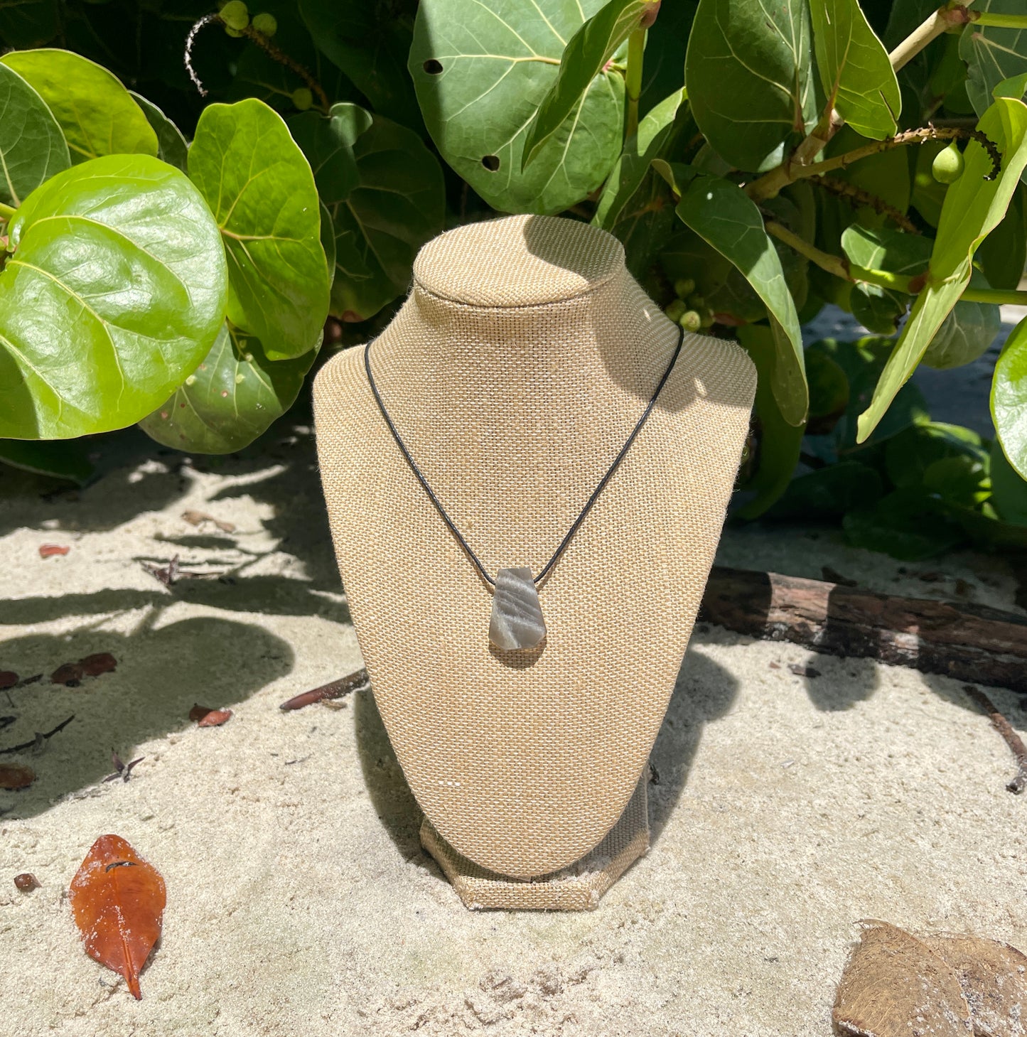 "Monsoon" Smokey Brown Moonstone Trapezoid Necklace