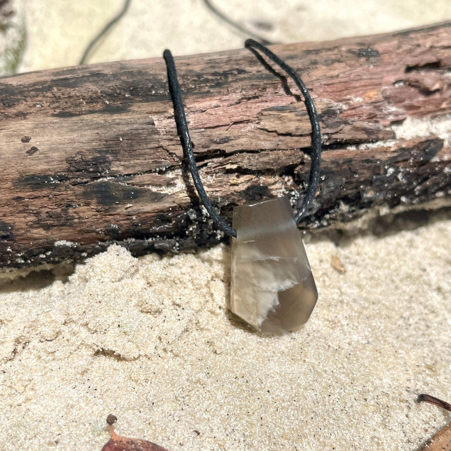 "Monsoon" Smokey Brown Moonstone Trapezoid Necklace