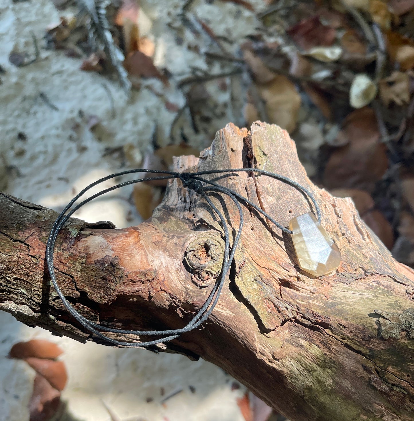 "Monsoon" Smokey Brown Moonstone Trapezoid Necklace