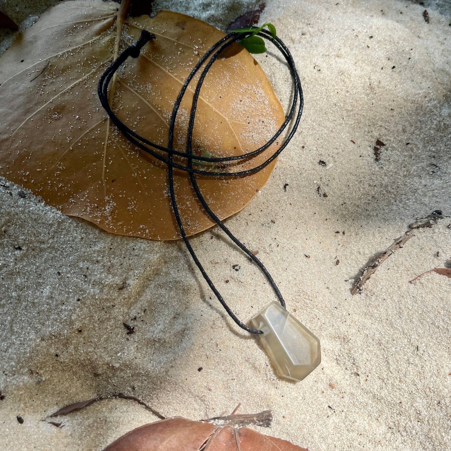 "Monsoon" Smokey Brown Moonstone Trapezoid Necklace