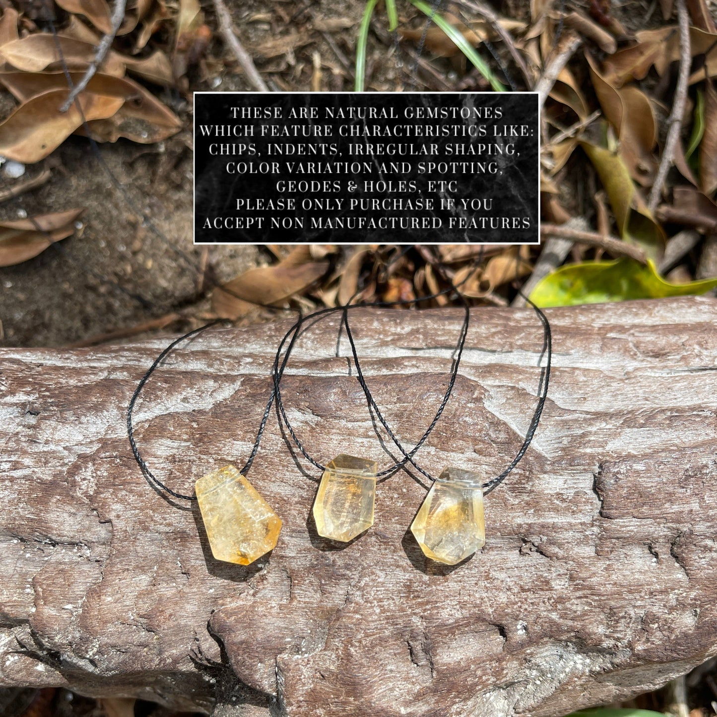 "Fall out" Lemon Citrine Pendant Stone Necklace