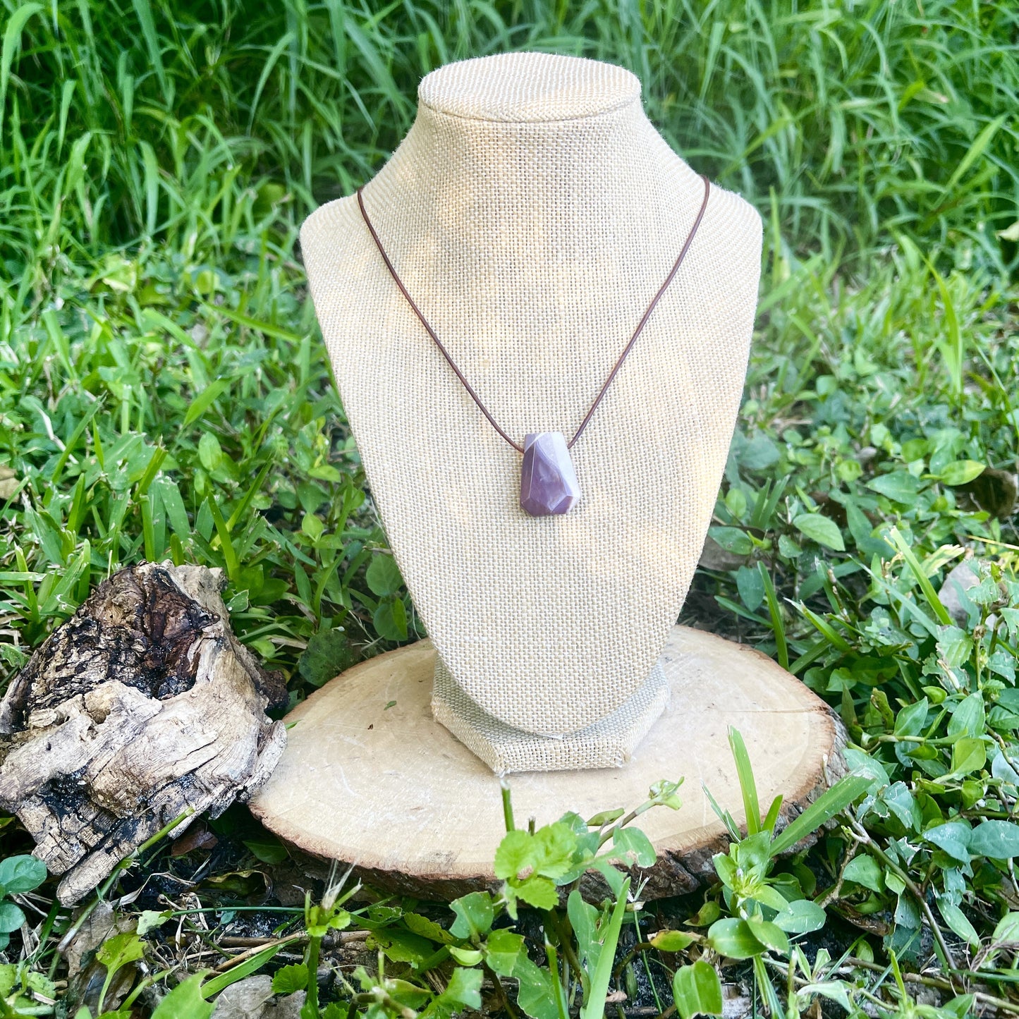 "Noah's Hope" Mookaite Jasper Natural Trapezoid Leather Cord