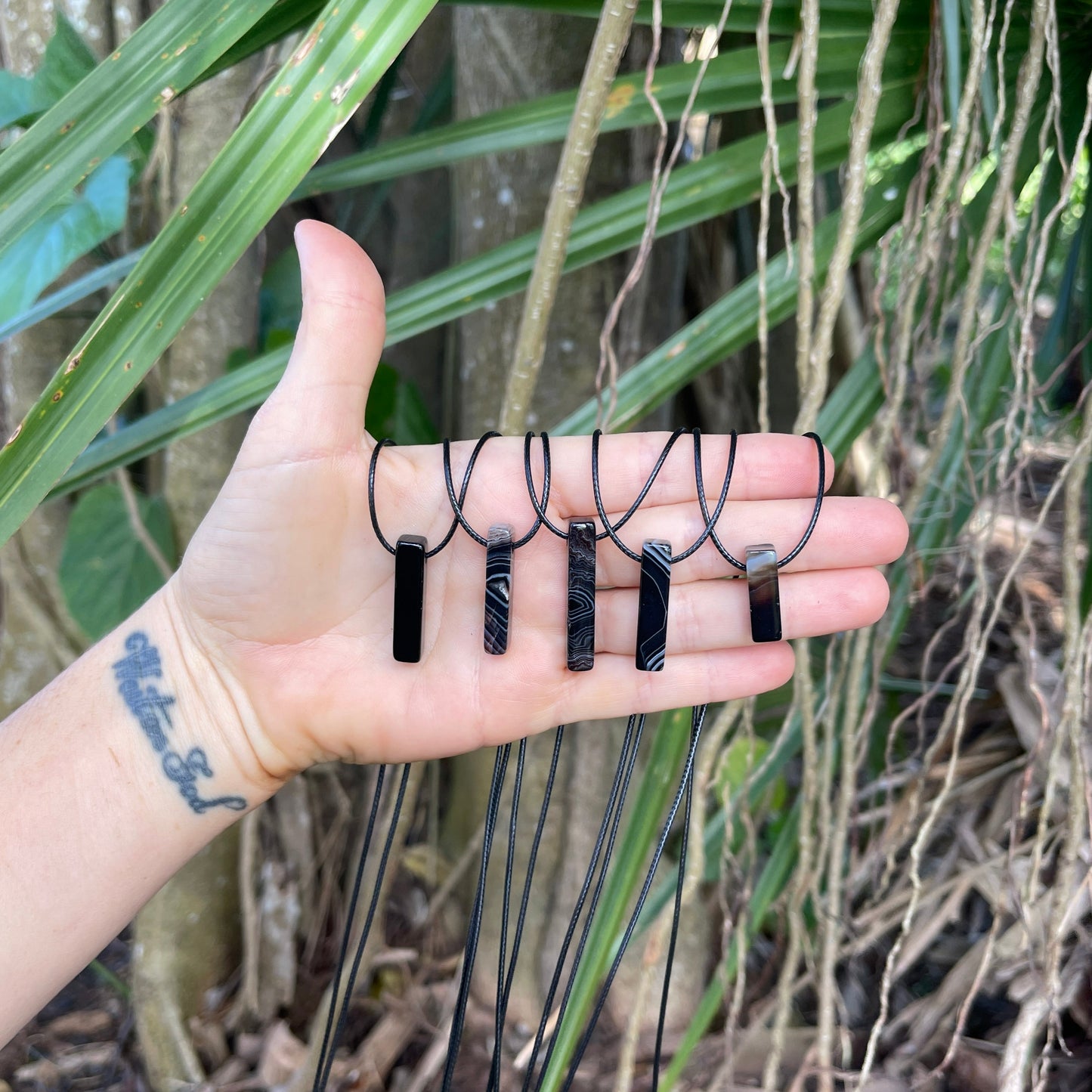 black agate necklace