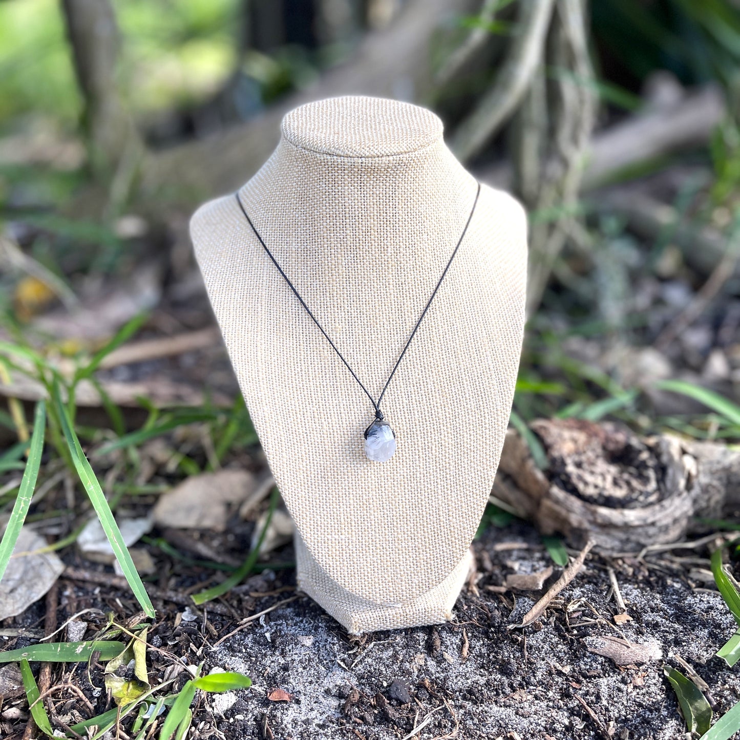 "Lucid Night" Black Rutilated Tourmalated Quartz Necklace