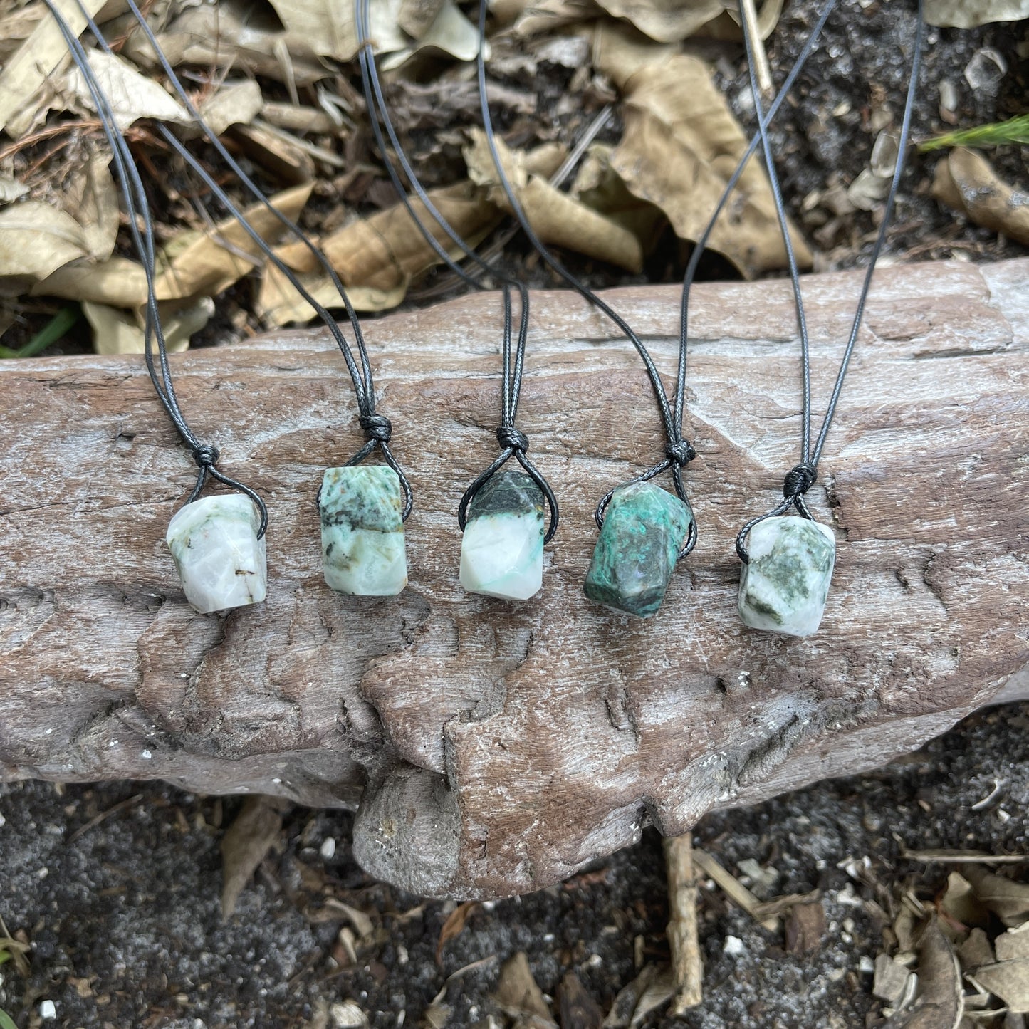 "Terraform" Tree Agate Nugget Crystal Necklace