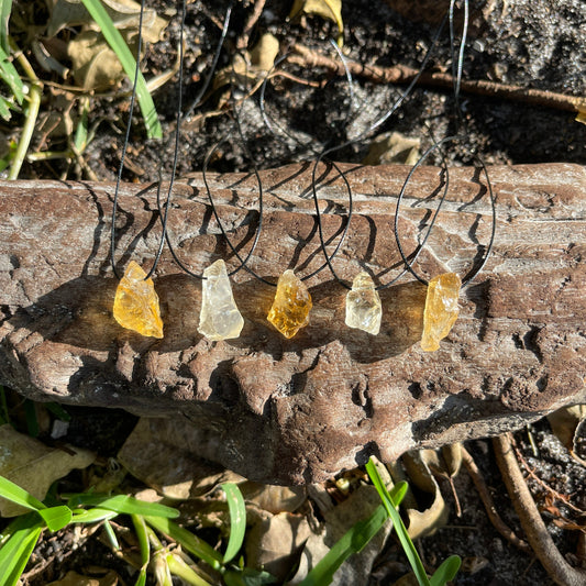 yellow real citrine necklace