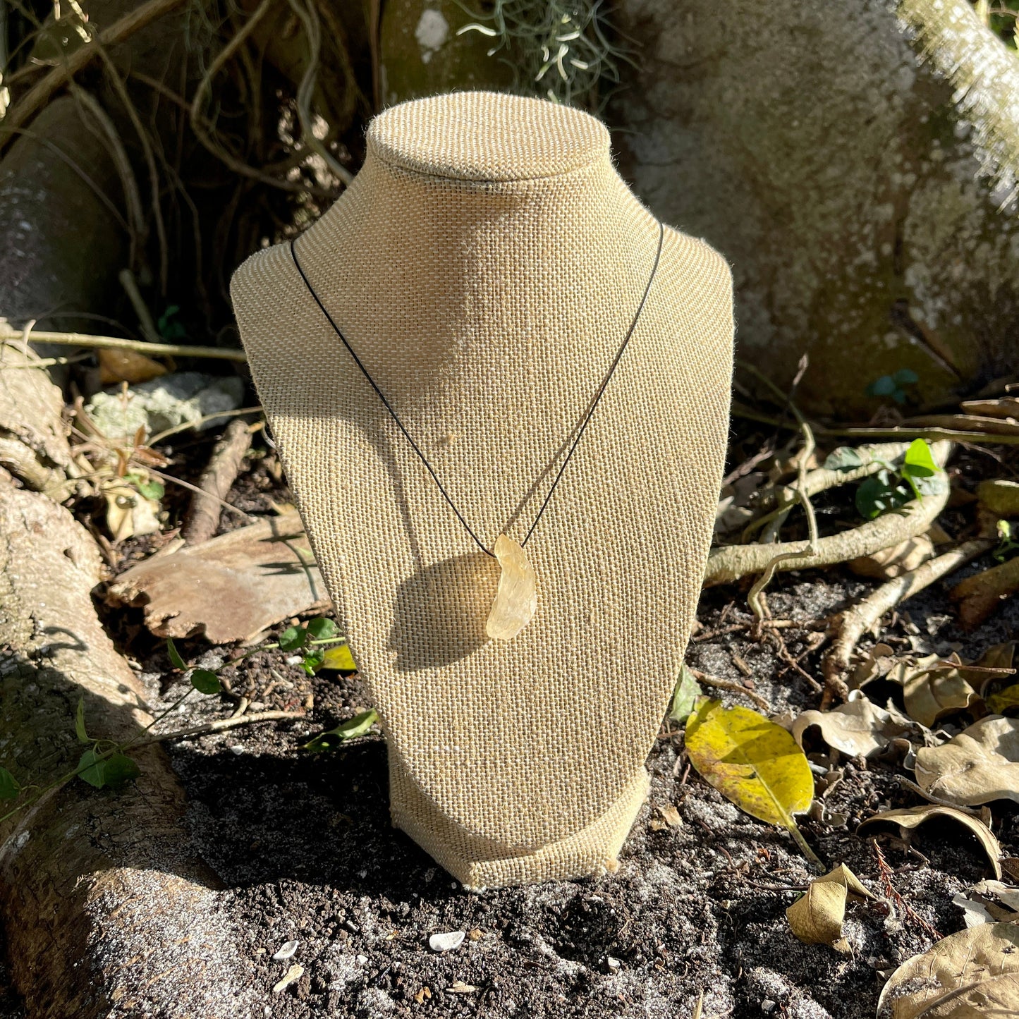 "Crystalized Devotion" Raw Lemon Citrine Small Pendant Necklace