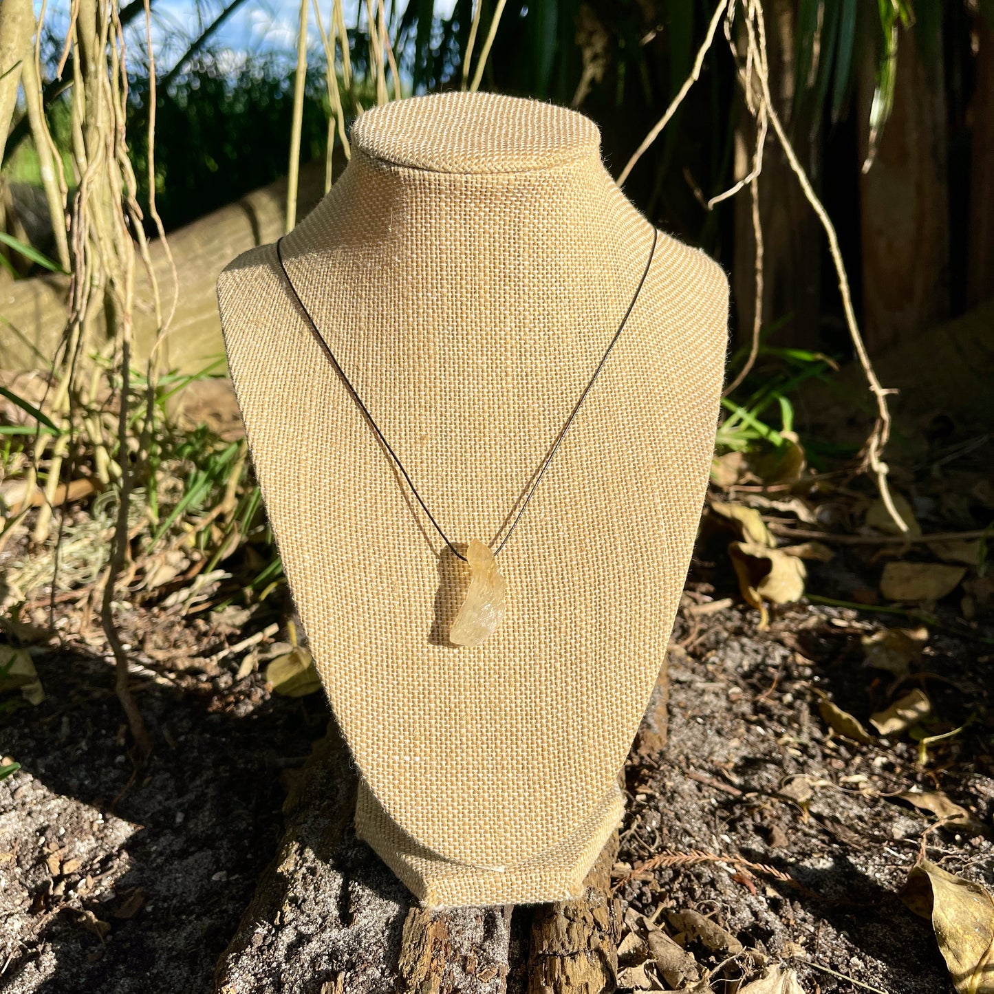 "Crystalized Devotion" Raw Lemon Citrine Small Pendant Necklace