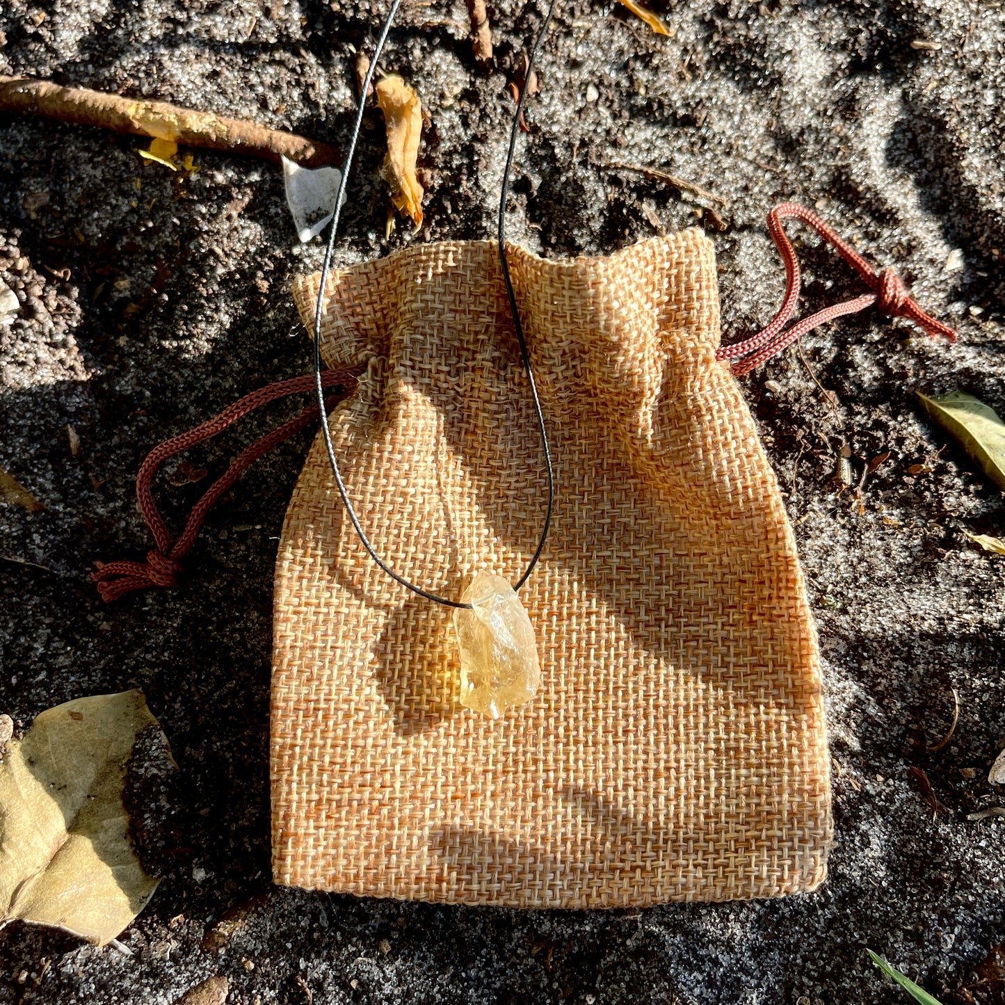 "Crystalized Devotion" Raw Lemon Citrine Small Pendant Necklace