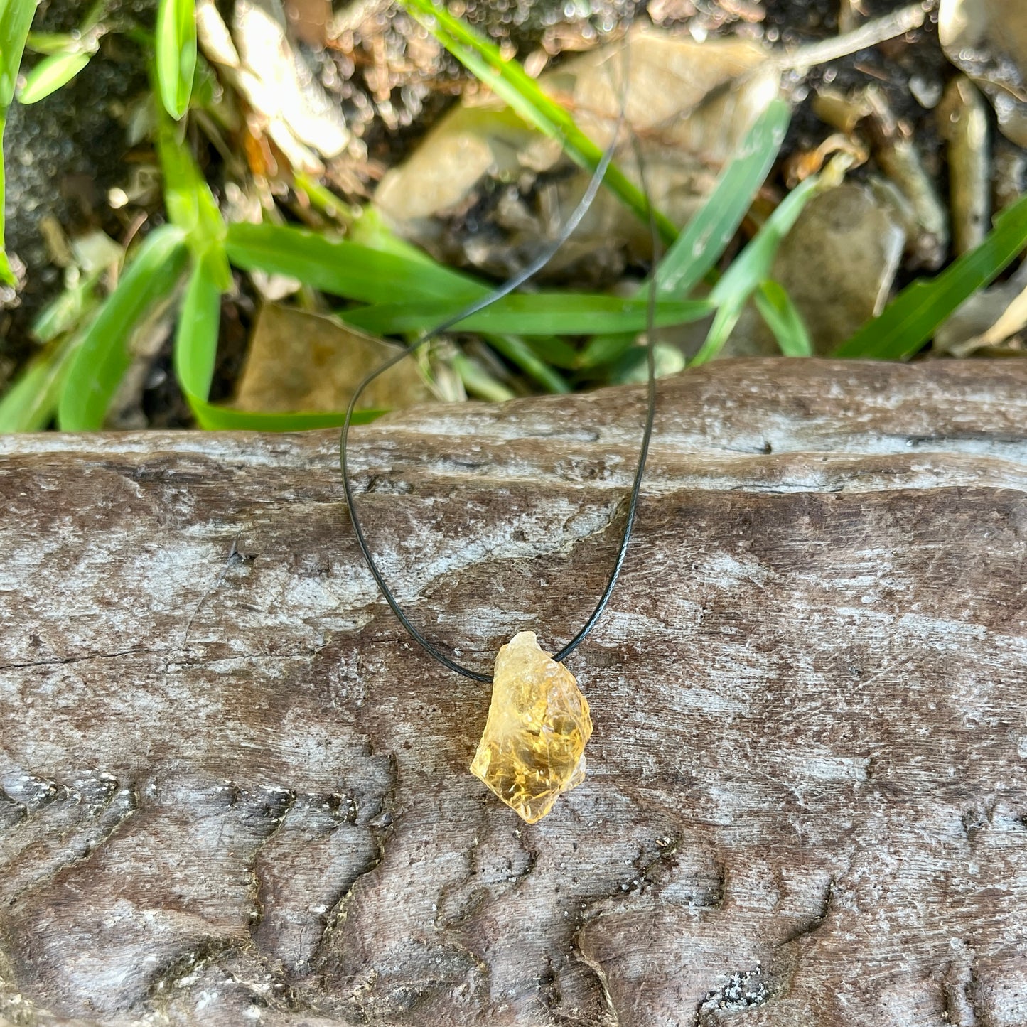 "Crystalized Devotion" Raw Lemon Citrine Small Pendant Necklace