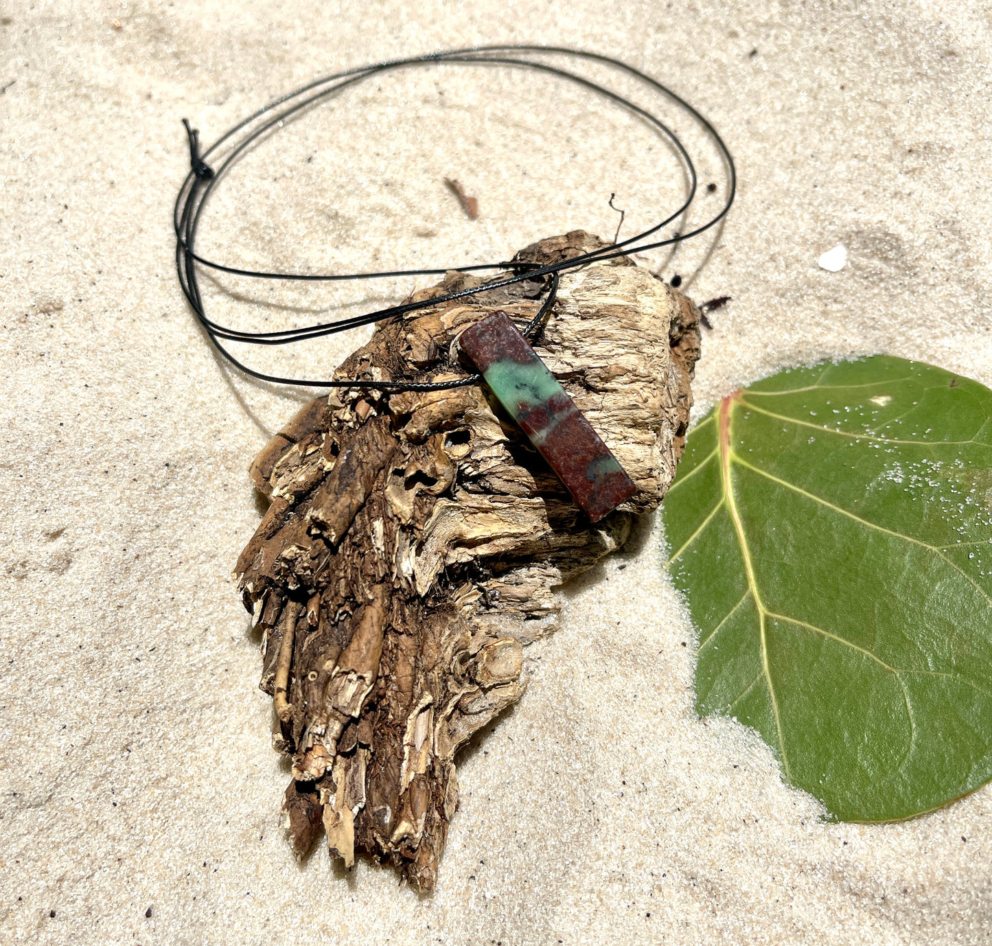 "Paradise" Natural Chocolate Chrysoprase Slab Necklace