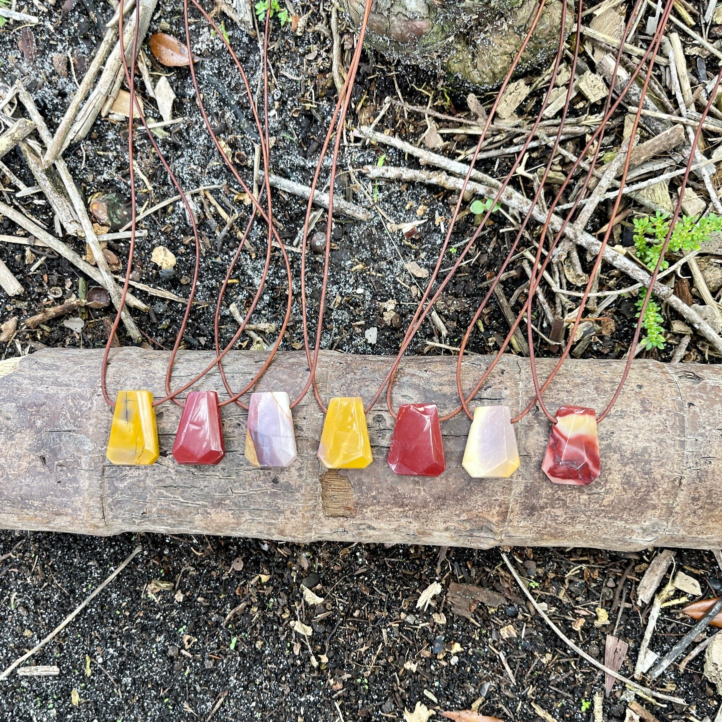 "Noah's Hope" Mookaite Jasper Natural Trapezoid Leather Cord