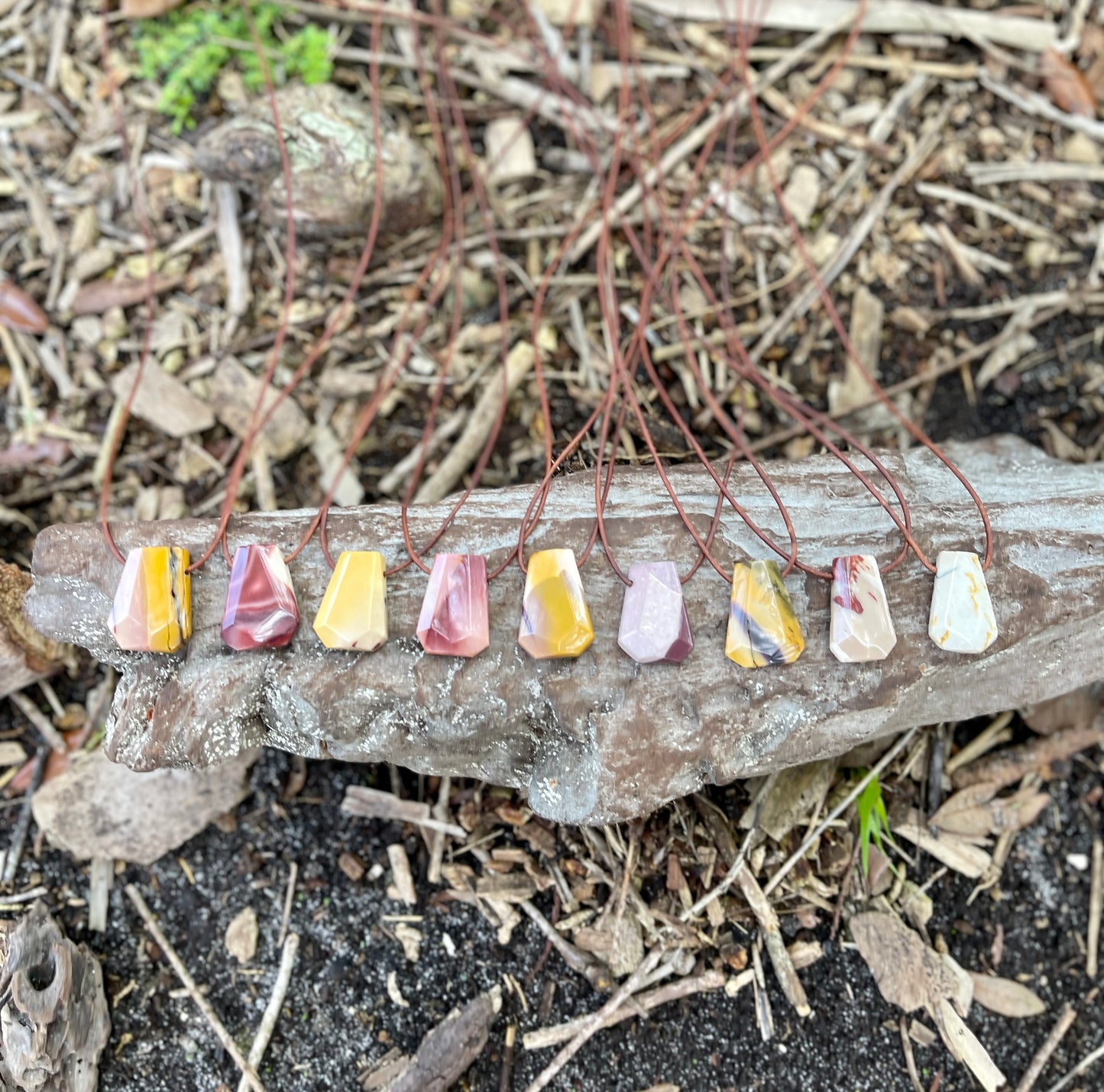 "Noah's Hope" Mookaite Jasper Natural Trapezoid Leather Cord