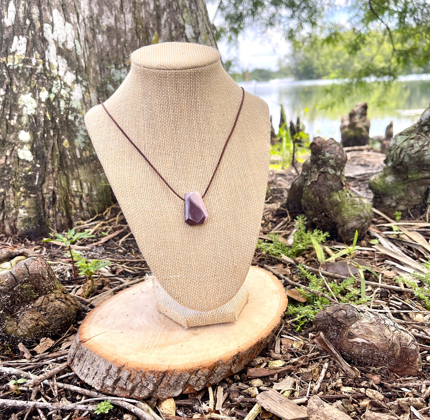 "Noah's Hope" Mookaite Jasper Natural Trapezoid Leather Cord