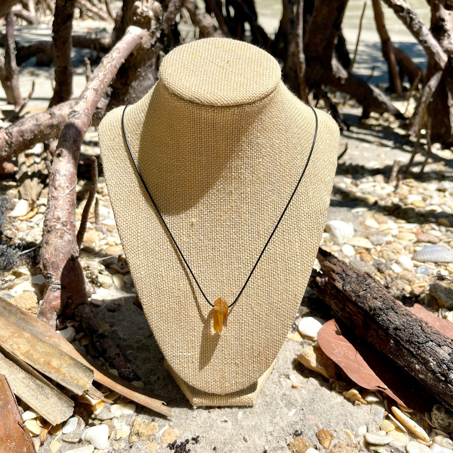 "Woke Spirit" Small Yellow Hematoid Quartz Necklace