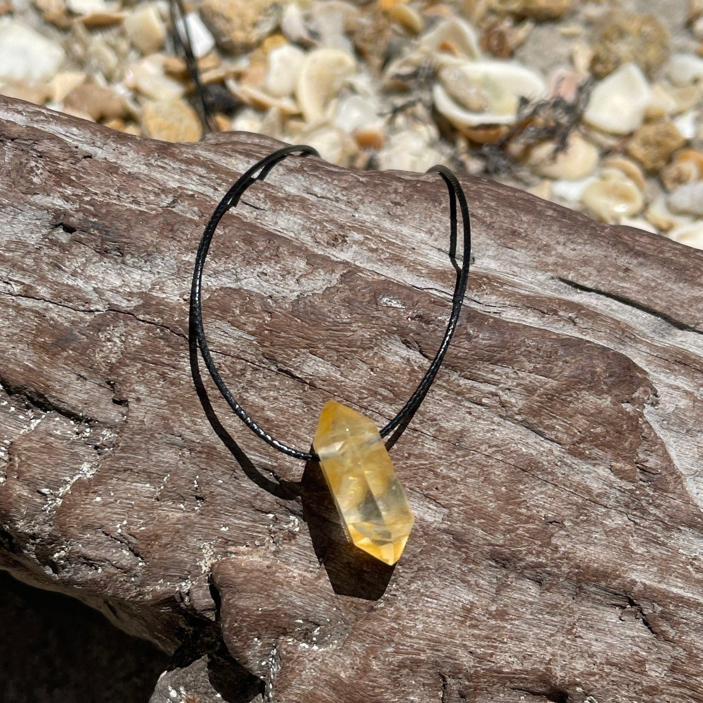 yellow citrine gemstone necklace