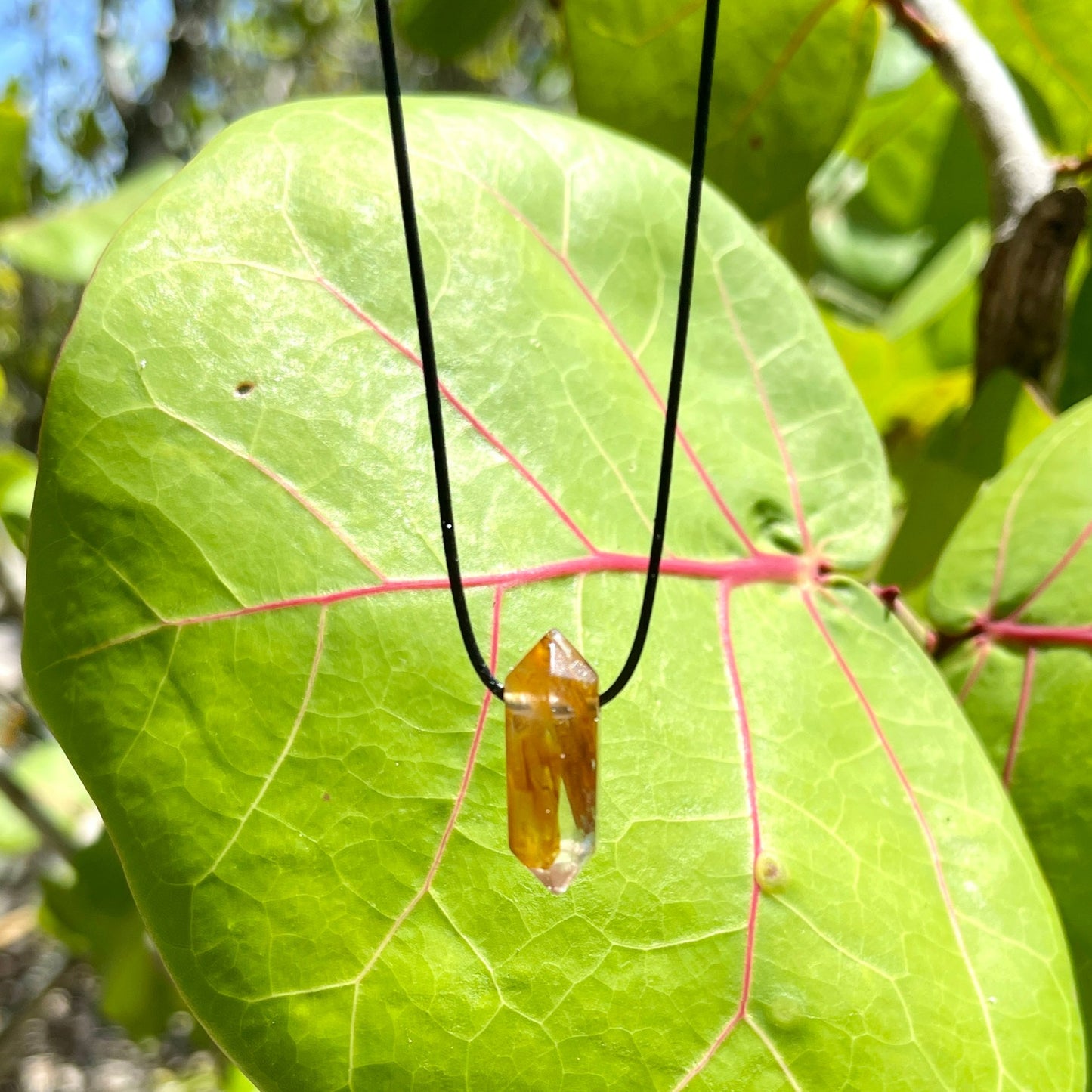 "Woke Spirit" Small Yellow Hematoid Quartz Necklace