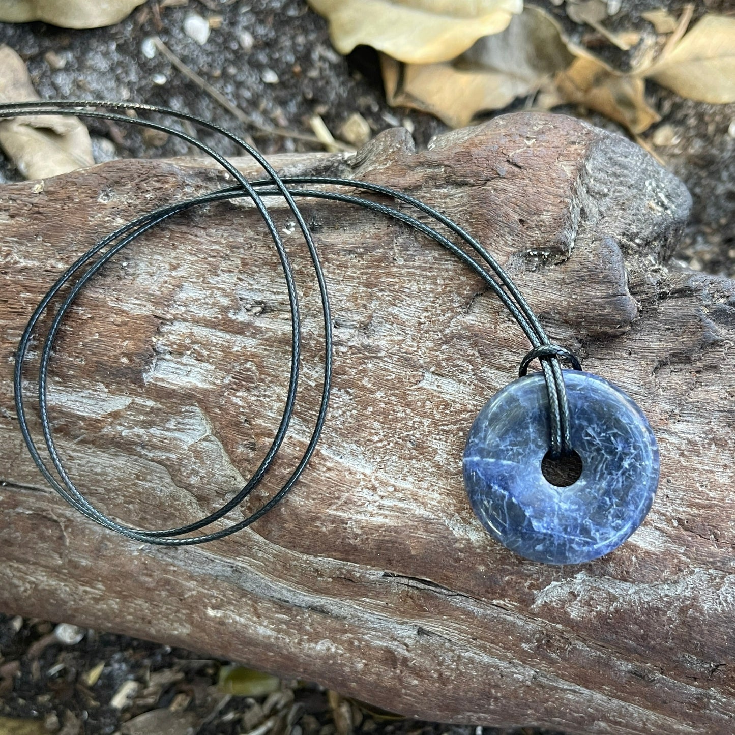 dark blue stone mens necklace