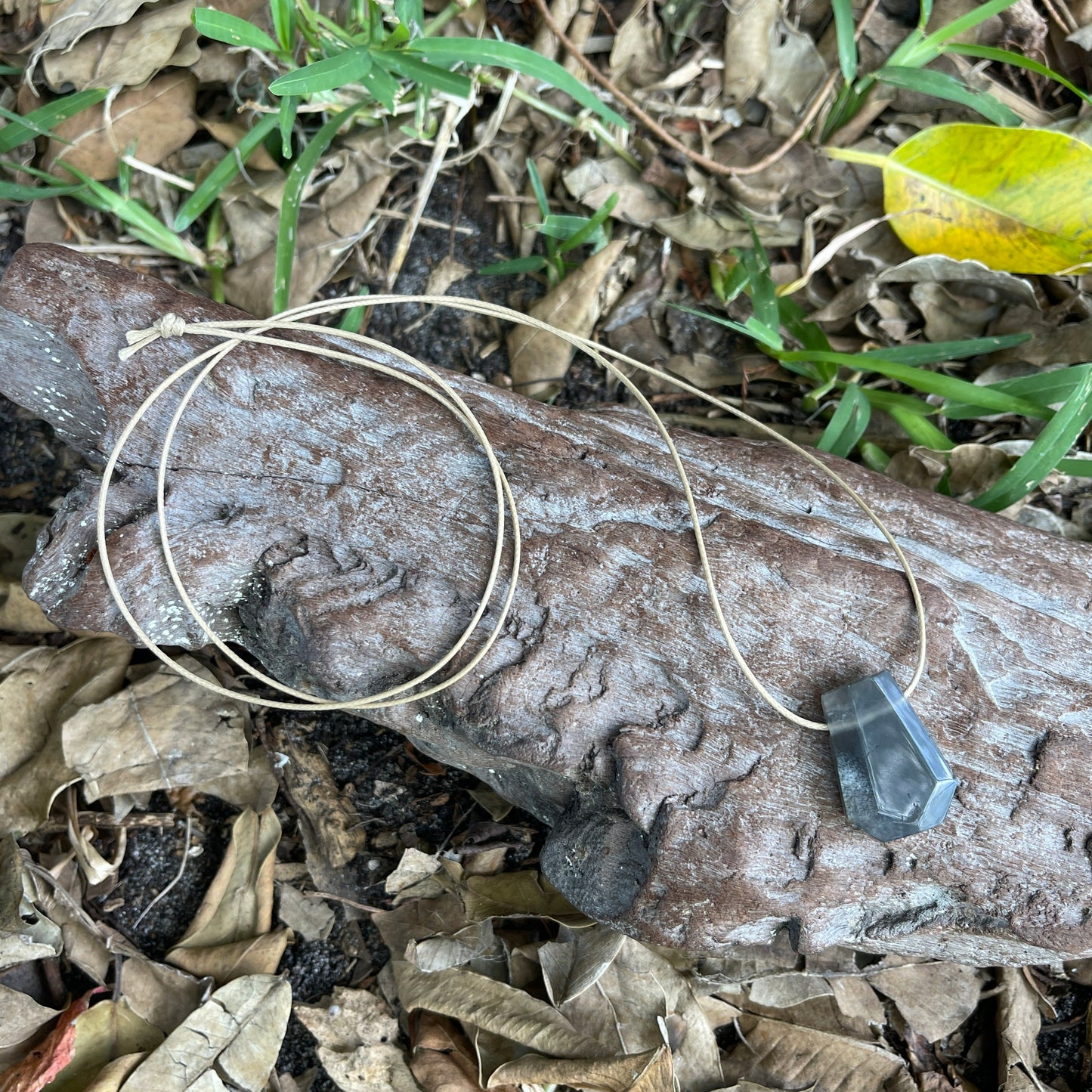 "Monsoon" Smokey Brown Moonstone Trapezoid Necklace