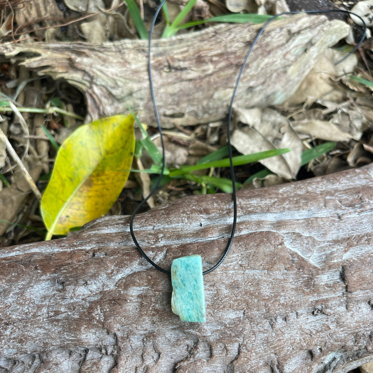 "Aqueous Transitions" Peruvian Amazonite Cotton Necklace