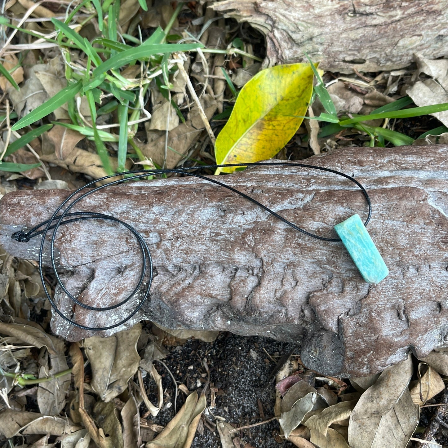 "Aqueous Transitions" Peruvian Amazonite Cotton Necklace