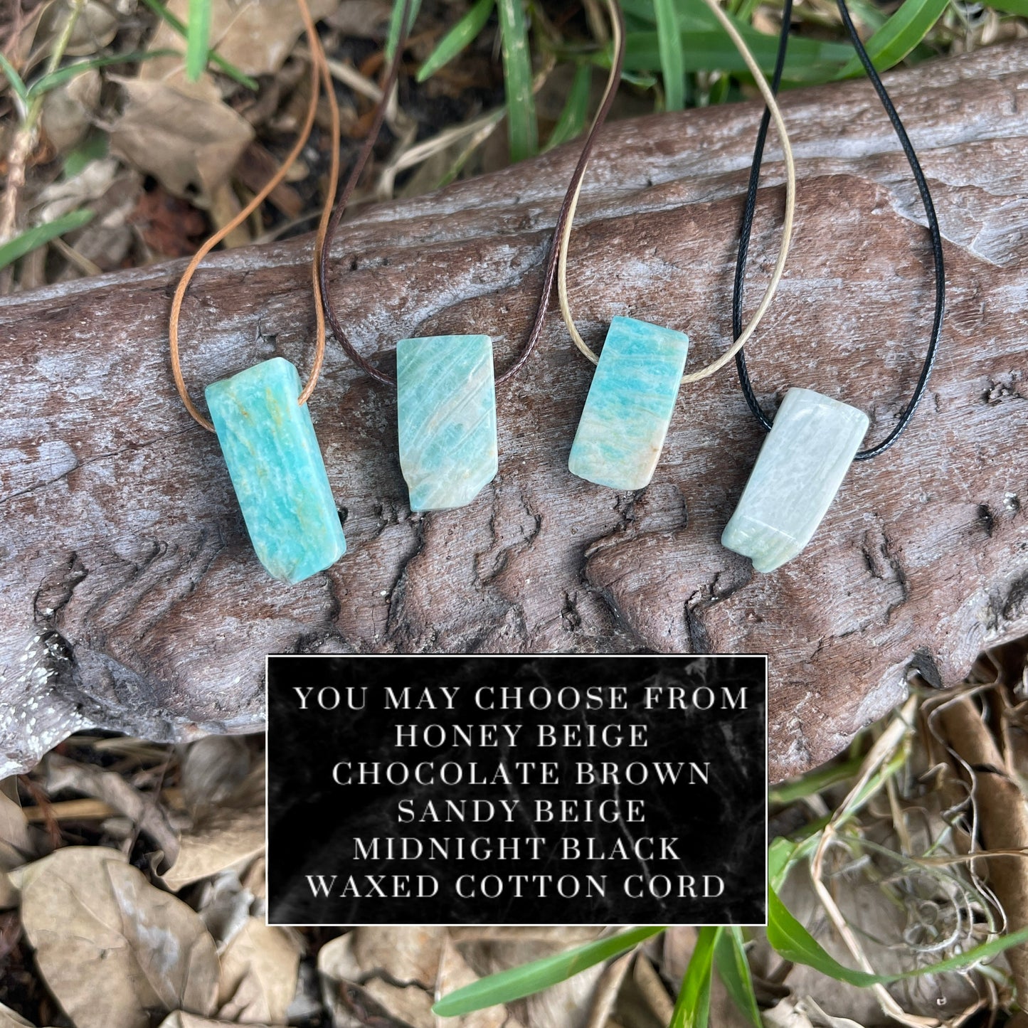 "Aqueous Transitions" Peruvian Amazonite Cotton Necklace