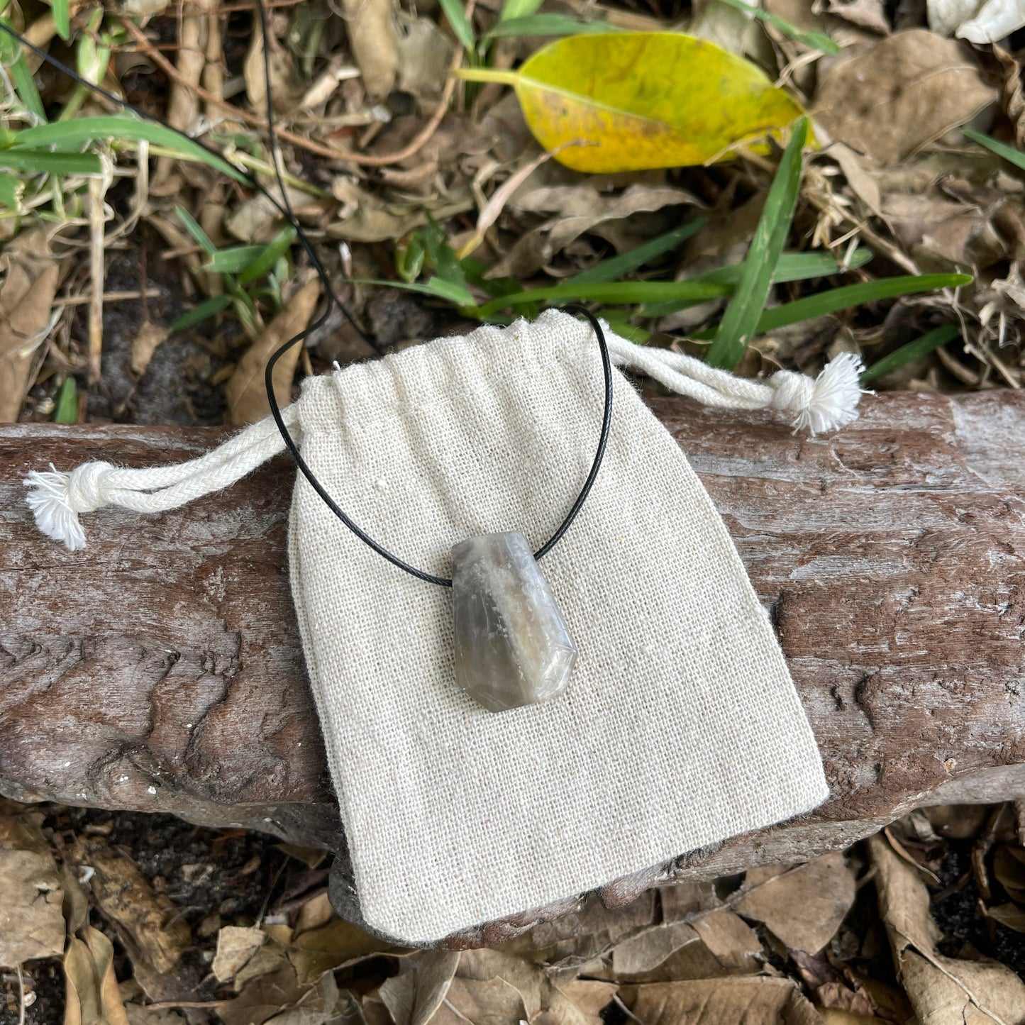 "Monsoon" Smokey Brown Moonstone Trapezoid Necklace