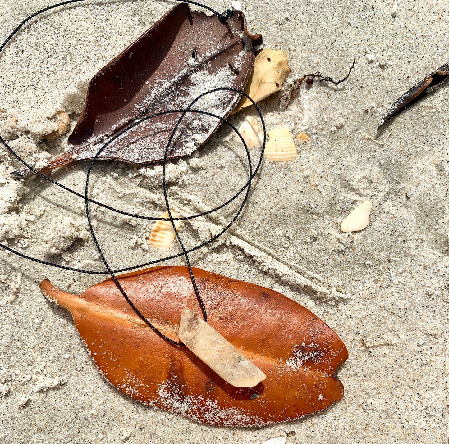 "Beachwalk" Yellow Lemon Crackled Citrine Cord Necklace